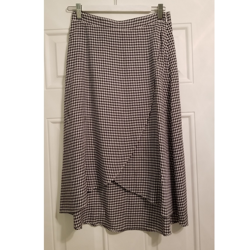 Loft A-line Gingham Skirt